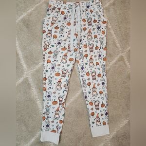 Jaclyn Intimates Women's Cute Dogs Halloween Adjustable Waist PJ Pants Beige L
